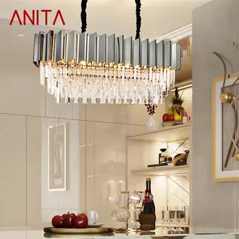 ANITA Prívesok Svetlo Postmoderných Dvojité Crystal LED Lampa Luxusné Zariadenie pre Domáce Jedáleň, Obývacia Izba