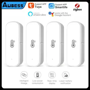 AUBESS WiFi Teploty Vlhkosti Snímač Vnútorný Teplomer Vlhkomer Smart Home Security Alarm Systém Pre Tuya Inteligentný Život Alexa