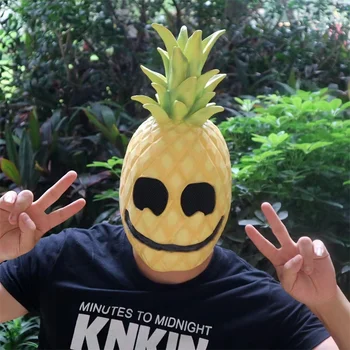 Ananás Maska Novinka Halloween Cosplay Ovocie Latex Mascara Plnú Tvár Cyberpunk Prilba Banánov, Hrozna, Durian Kostým pre Ženy