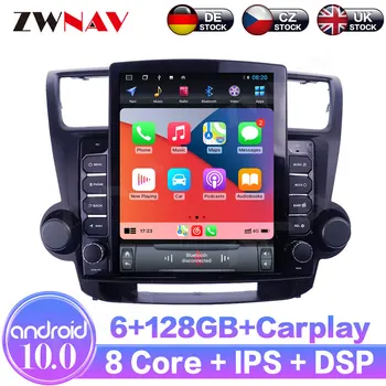 Android10 6+128 GB Pre Toyota Highlander 2008 - 2013 IPS Dotykový Displej Prijímača Auto Multimediálne Rádio Prehrávač, GPS Navigáciu Carplay