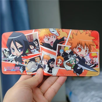 Anime BLEACH Kurosaki ichigo Skladacia Peňaženka Peňaženka So Zipsom na Mince Vrecko Vrecko Držiteľa Karty Dievčatá Chlapci Darček