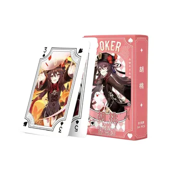 Anime Genshin Vplyv 54Pcs Poker Karty Hutao Dekompresný Hra Cosplay, Hrá Karty Periférne Hra Karty Radosť Čas Strán