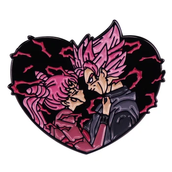 Anime Mashup Ružové Vlasy Milovníkov Smalt Pin Brošňa Odznak Klobúk Batoh Dekorácie, Šperky, Doplnky