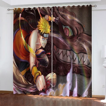 Anime Naruto 2 Panely/Set Okna Záclony Blokovať Závesy Textílie Stmavnutie Tepelne Izolované Obývacia Izba, Spálňa