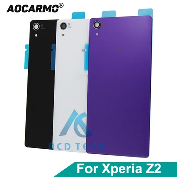 Aocarmo Pre Sony Xperia Z2 L50W D6502 D6503 Späť Kryt Zadnej Bývanie Skla Dverí S Objektív Fotoaparátu Náhradný Diel