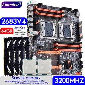 Atermiter Dual X99 Doska S 2011-3 XEON E5 2683 V4*2 S 4pcs X 16GB = 64 GB DDR4 3200MHz REG ECC Pamäť Combo Kit