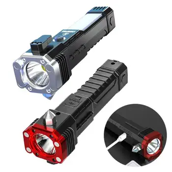 Auto Bezpečnosť Kladivo LED Baterka Nabíjací Výkon Pracovné Svetlo Multifunkčný Núdzové Požiaru Okno Self-defense Flashligh