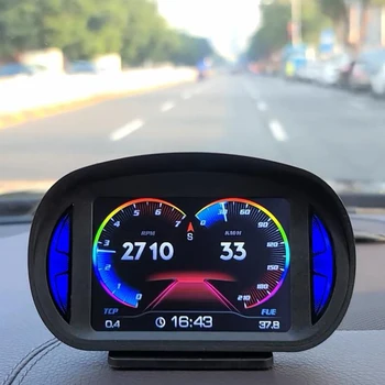 Auto HUD Duálny Systém OBD2 GPS Hud Head Up Displej Digitálny Rýchlomer S Viac Vzďaľujú Napätie Alarm Únavy vodičov Upozornenie