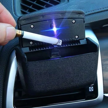 Auto Popolník S LED Svetlom Univerzálny Autmotive Interiéru Prenosné Auto Popolník spomaľuje Horenie Cigarety Držiak na Okno
