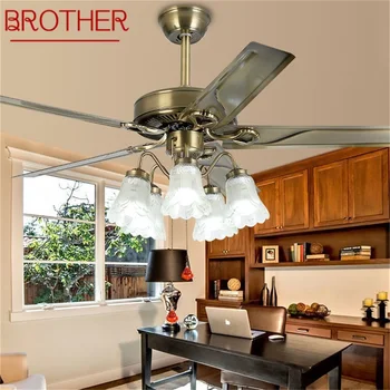 BRAT Klasická Stropný Ventilátor Svetla Veľké 52 Palcový Lampa S Diaľkovým ovládaním Moderný Jednoduchý LED Pre Domáce Obývacia Izba