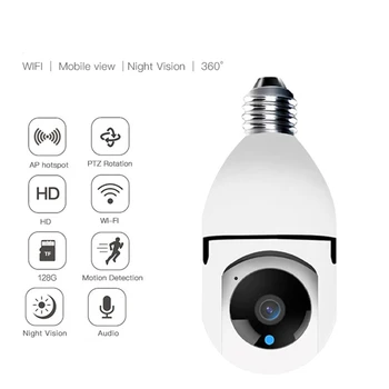 Bezdrôtový Wifi Žiarovky Fotoaparát Ahd 1080p Nočné Videnie 360 Otočiť Home Security Kamera Video Ochrany Ip Kamera Baby Monitor