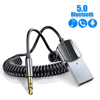 Bluetooth 5.0 Bezdrôtový AUX Kábel, Handsfree Prijímač USB na 3,5 mm Jack Aux Audio Music Vysielač Pre Auto Reproduktorov Mp3 Rádio