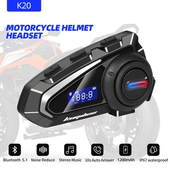 Bluetooth, Motocyklové Prilby Headset LED Displeja Vodotesný Moto Handsfree Slúchadlá Stereo Slúchadlá Reproduktor na Zníženie Hluku