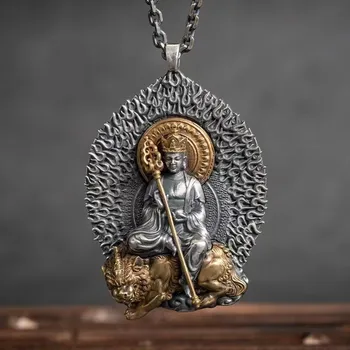 Buddha Značky Osem Zverokruhu Bohov Prívesok Puxian Bódhisattva Manjusri Bódhisattva Náhrdelník Mužov a Žien Amulet Šperky