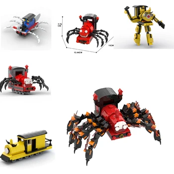 BuildMoc Choo-Choo Charles Stavebné Bloky Nastaviť Hrôzy Hra Spider Vlak Zvieracích Postáv Tehly Hračky Pre Deti Narodeninám