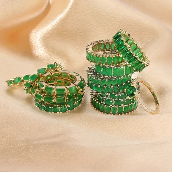 CANPEL 2023 NOVÉ Luxusné AAA Cubic Zirconia Prstene pre Ženy Móda Green Crystal Krúžok Strany Zapojenie Svadobné Ženské Šperky