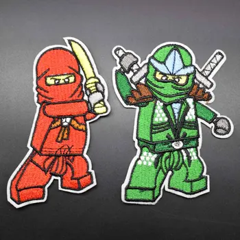 Cool Červená Zelená Ninja Žehlička Na Plný Vyšívané Šaty Ninjagoed Škvrny Na Oblečení Nálepky Odev, Veľkoobchod