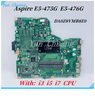 DA0Z8VMB8E0 základná Doska Pre Acer E5-475G E5-476G TMP249 TX40-G2 N16Q1 Notebook Doska S 3855U Core i3 i5 i7 CPU UMA DDR4