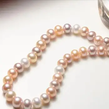 DAN NÁHRDELNÍK klasické kolo 8-9mm south sea kolo multicolor perlový náhrdelník 18-palcové