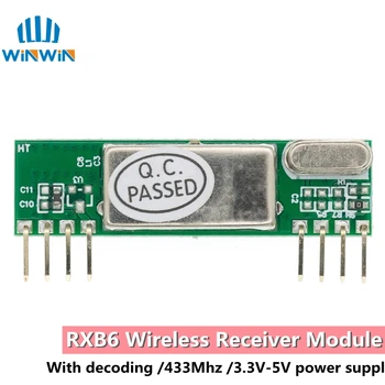 DC3V-5.5 V RXB6 433Mhz RF Superheterodyne Bezdrôtový Prijímač Modul S dekódovanie pre Arduino/ARM/AVR