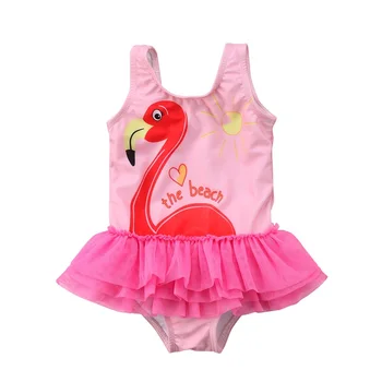 Deti Baby Girl Plavky, Letné Vrstvený Rozstrapatené Hus Tlač bez Rukávov Jumpsuit Plavky, plážové oblečenie plavky 1-6T