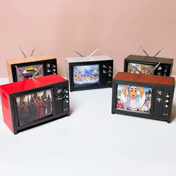 Domček pre bábiky Príslušenstvo DIY simulácia nostalgické duplex miniatúrne miniatúrne TV domček pre bábiky scény model