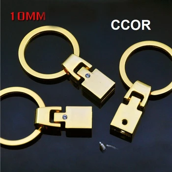 Doprava zadarmo, 50PCS 10 mm Gold Key Chain Pracky DIY Príslušenstvo prívesok na Fit Pracky 10 MM Pás