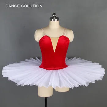 Dospelý a Dieťa Baletu Tanečnej Praxi Tutus Červený Zamatový Živôtik s Bielym Tuhého Tylu Sukne Balet Výkon Kostýmy BLL128