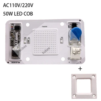 Driverless 50W LED COB Čip Žiarovky AC110V 220V Integrované Inteligentné IC Ovládač 395NM studená Biela Červená Zelená Modrá Ružová celé Spektrum