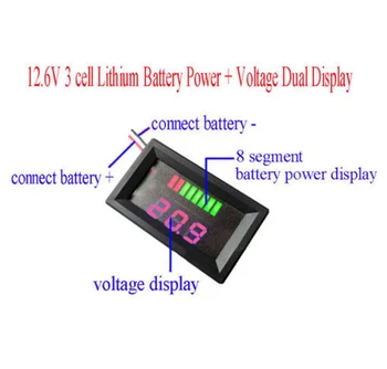 Dual LED Indikátor Kapacity Batérie Indikátor & Voltmeter Pre 3S 12,6 V Lítium Li-ion 18650 Batérie