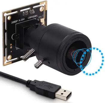 ELP IMX323 FHD 1080P H. 264 Webcam Modul s 2.8-12 mm Manuálne ostrenie Zoom Len Nízke Osvetlenie USB Modul Kamery s Mikrofónom