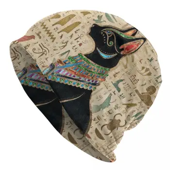 Egyptský Bastet Mačka Skullies Čiapky Čiapky Unisex Zimné Pletený Hat Hip Hop Dospelých Starovekého Egypta Umenie Kapoty Klobúky Vonkajšie Lyžiarske Spp