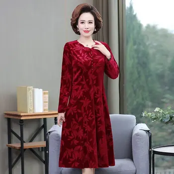 Elegantné Razba Velvet Vintage Midi Šaty Jar Jeseň kórejský Pevné V-Neck 5XL Vestido Ženy Bodycon Šaty 5XL