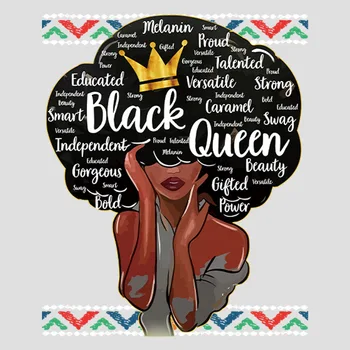 Európske a Americké Black Queen Prenos Tepla Horúce Lisovanie Oblečenie Batoh Logo Tlač Vložiť Vysoko Elastická T Pegatinas
