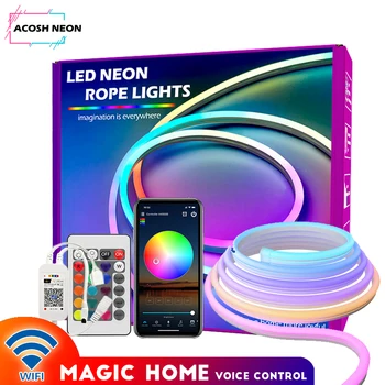 Flexibilné neon LED Lano Osvetlenie S Diaľkovým 108LEDs/M Smart RGB LED, Neónové Svetlá Nepremokavé Flexibilné Neon LED Pás Svetla Pre Domáce