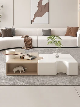 Francúzsky Krém Štýl Kombinácia Čaj Stôl Moderný Jednoduchý Obývacia Izba bytový Nábytok Čaj Stôl TV Skrinka