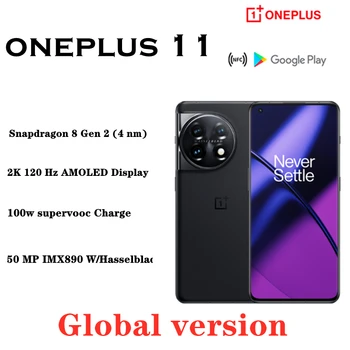 Globa verzia OnePlus 11 5G vlajková loď Smartphone Snapdragon 8 Gen 2 6.7 2K 120Hz AMOLED Displej 100W SUPERVOOC Poplatok 5000mAh