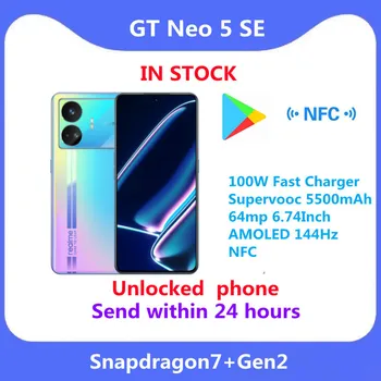 Globálne Rom Voliteľné realme GT NEO 5 se Snapdragon7+Gen2 100W Rýchlo Nabíjačka Supervooc 5500mAh 64mp 6.74 Palcový AMOLED 144Hz NFC