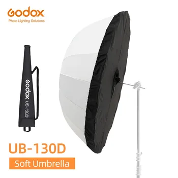 Godox UB-130D 130 cm Biela Parabolic Reflexné Transparentné Mäkké Dáždnik Studio Svetlo Dáždnik s Black Silver Kryt Difúzora