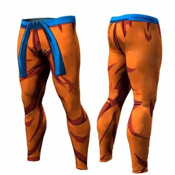 Goku 3D Tlačený Vzor Kompresie Pančucháče Nohavice Mužov Potu nohavice Chudá Leginy Nohavice Muž Vegeta Kostým Dlhé nohavice