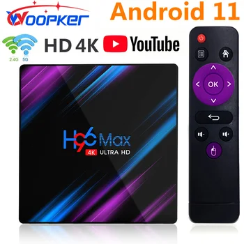 H96 MAX RK3318 TV Box Android 11 Smart TV Box 4K HD, 2.4 G 5G Wifi BT4.0 Prijímač Media Player 4GB USB 3.0 32GB 64GB