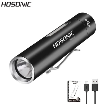 HOSONIC E5 LED Prenosné výchovy k DEMOKRATICKÉMU občianstvu, Mini Baterka, Super Svetlé Typ-C Nabíjateľné Baterky Nepremokavé Magnet Pracovné Svetlo Pero Klip Svietidla