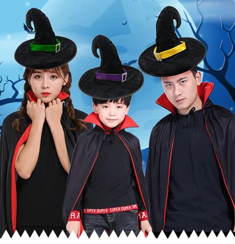 Halloween Čarodejnice Sprievodca Klobúk Strany Kostým Pokrývky Hlavy Diabol Cosplay Rekvizity Dekorácie, Doplnky Pre Deti Dospelé Ženy, Mužov, Rekvizity