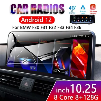 ID8 10.25 Palcový Android 12 Auto Rádio Multimediálny Prehrávač Pre BMW F30 F31 F32 F33 F36 HD Dotyková Obrazovka Carplay Monitor Auto Diely