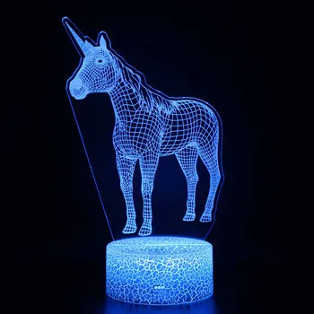 Jednorožec 3D Nočné Svetlo Deti Spálne Dekorácie 7 Farby USB Batérie Led stolná Lampa Jednorožec Darček Hračky pre Dievčatá Narodeniny
