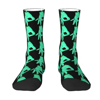 Kawaii Mužov Zelený Kruh Hra Šaty Ponožky Unisex Breathbale Teplé 3D Vytlačené Posádky Ponožky