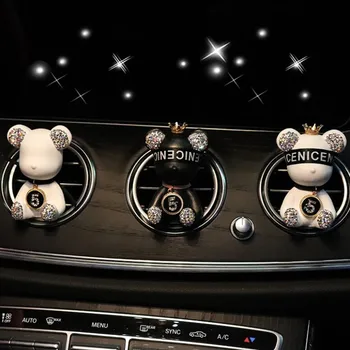 Kreatívne Crown Diamond Roztomilý Medveď Auto Násilie Znášať Vôňa Parfumu Klip Odvzdušňovací Aróma Auto Dekorácie Vzduchu Čerstvejšie