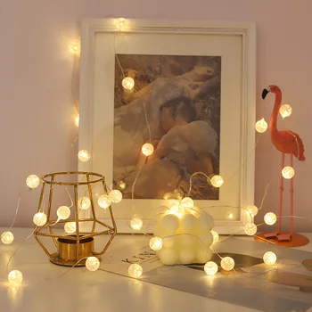 LED Crystal Svete String Svetlá Vonkajšie Lampy Home Holiday Garden Party Osvetlenie, Dekorácie pre Nový Rok Garland Vianoce Svadba