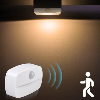 LED Nočné Svetlo Smart Senzor Pohybu Nástenné Svietidlá Spálňa Decor, Nočné Svetlá Napájaný z Batérií Pre Šatník, Schodisko, Kuchyňa Osvetlenie
