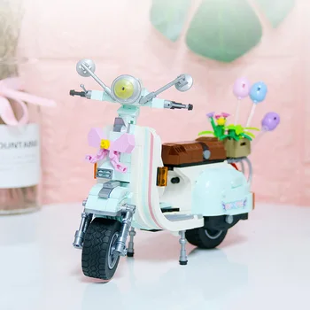 LOZ Roztomilý módne dámske malé ovce motocykel mini stavebné bloky sú vhodné pre dievčatá' dary